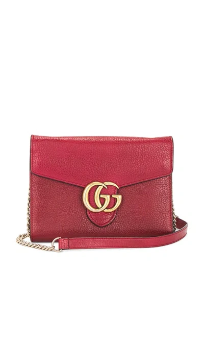 Fwrd Renew Gucci Gg Marmont Wallet On Chain In Red