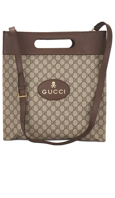 Fwrd Renew Gucci Gg Supreme 2 Way Tote Bag In Brown