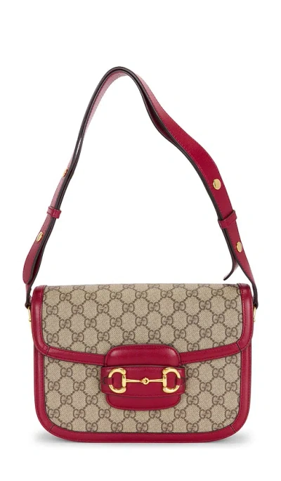Fwrd Renew Gucci Horsebit 1955 Shoulder Bag In Beige