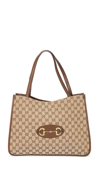 Fwrd Renew Gucci Horsebit 1955 Tote Bag In Sand