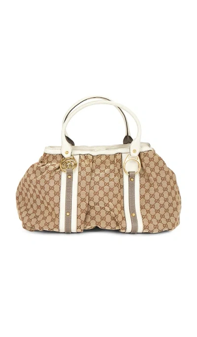 Fwrd Renew Gucci Interlocking G Icon Tote Bag In Sand