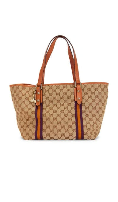 Fwrd Renew Gucci Jolicoeur Tote Bag In Brown