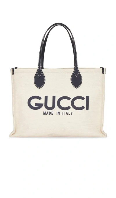 Fwrd Renew Gucci Logo Tote Bag In Sand