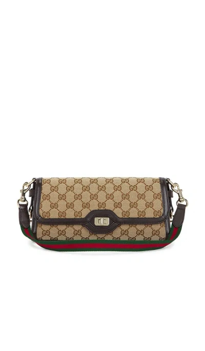 Fwrd Renew Gucci Luce Shoulder Bag In Beige