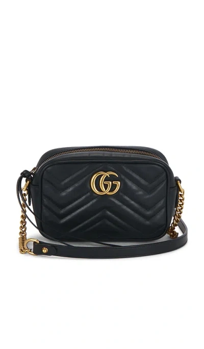Fwrd Renew Gucci Mini Gg Marmont Shoulder Bag In Black