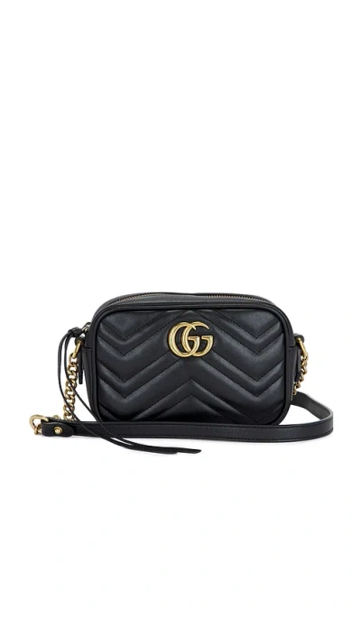 Fwrd Renew Gucci Mini Gg Marmont Shoulder Bag In Black