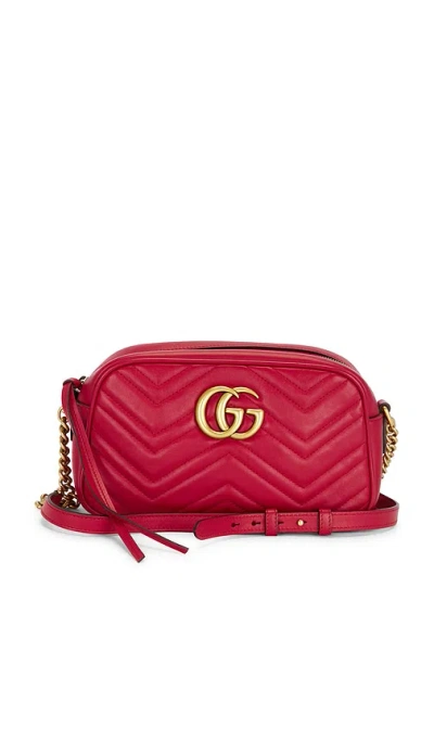 Fwrd Renew Gucci Mini Gg Marmont Shoulder Bag In Red