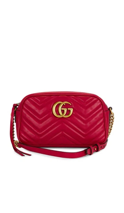 Fwrd Renew Gucci Mini Gg Marmont Shoulder Bag In Red