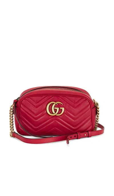 Fwrd Renew Gucci Mini Gg Marmont Shoulder Bag In Red