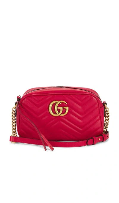 Fwrd Renew Gucci Mini Gg Marmont Shoulder Bag In Red