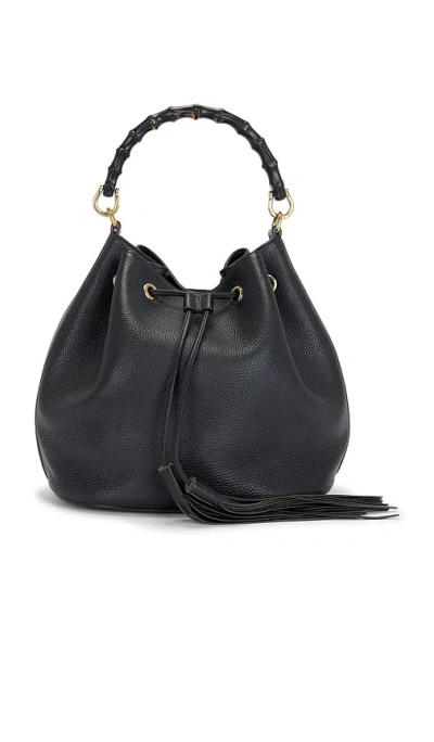 Fwrd Renew Gucci Miss Bamboo Bucket Bag In Black