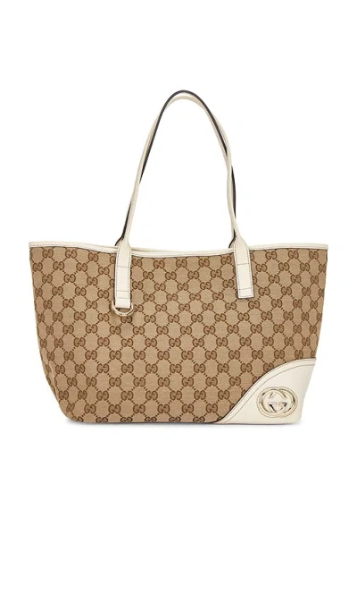 Fwrd Renew Gucci New Britt Tote Bag In Brown