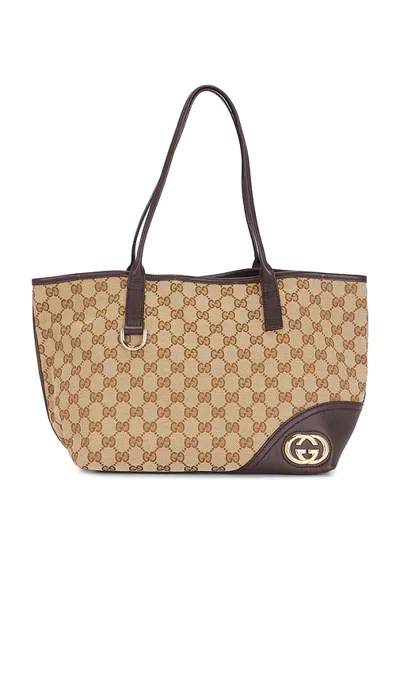 Fwrd Renew Gucci New Britt Tote Bag In Brown