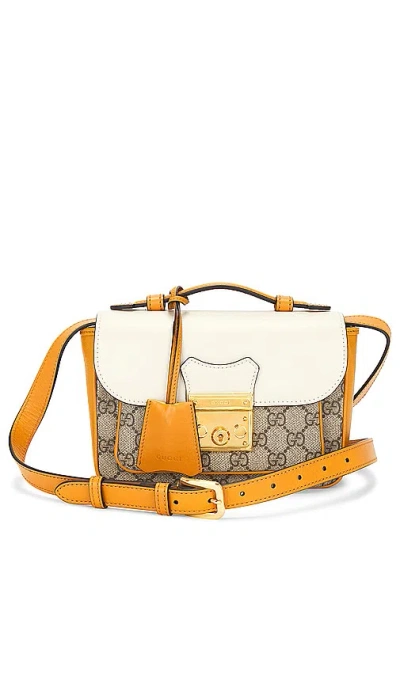 Fwrd Renew Gucci Padlock Shoulder Bag In Beige