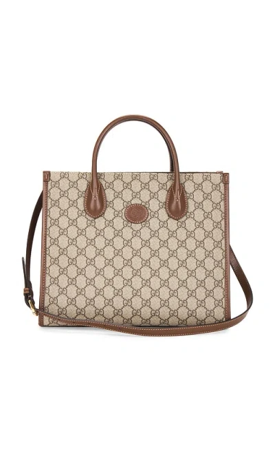 Fwrd Renew Gucci Retro Interlocking G Tote Bag In Sand