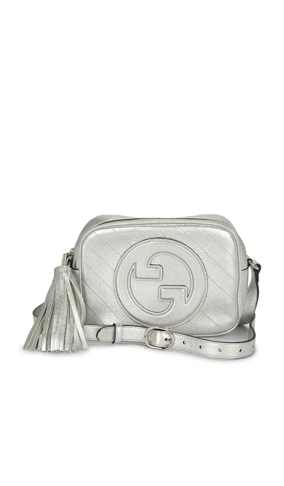 Fwrd Renew Gucci Sakai Be Green Blondie Shoulder Bag In Silver