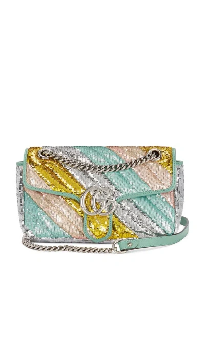 Fwrd Renew Gucci Sequin Gg Marmont Shoulder Bag