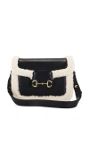 Fwrd Renew Gucci Shearling Horsebit 1955 Shoulder Bag In Black