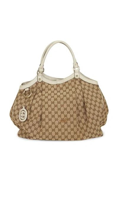 Fwrd Renew Gucci Sukey Tote Bag In Beige