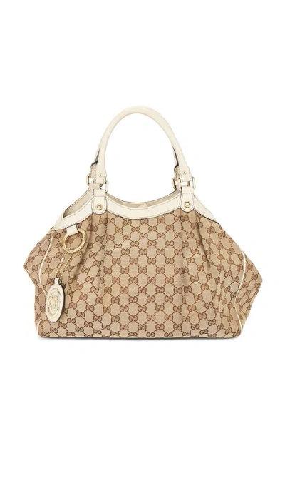 Fwrd Renew Gucci Sukey Tote Bag In Sand