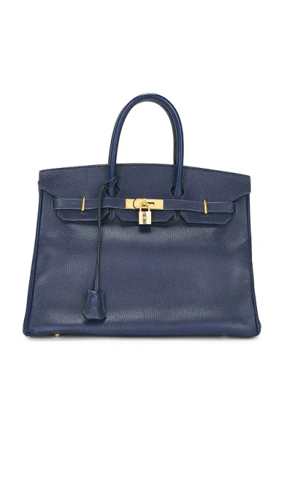Fwrd Renew Hermes Ardennes Birkin 35 Retourne Handbag In Blue