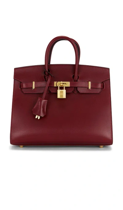 Fwrd Renew Hermes Box Birkin 25 Sellier Handbag In Burgundy