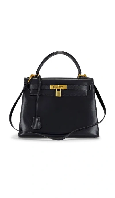 Fwrd Renew Hermes Box Kelly 28 Handbag In Blue