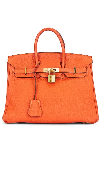 Fwrd Renew Hermes Chevre Birkin 25 Handbag In Feu Orange