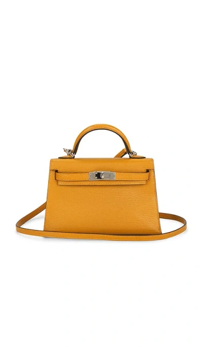 Fwrd Renew Hermes Chevre Kelly 20 Handbag In Yellow