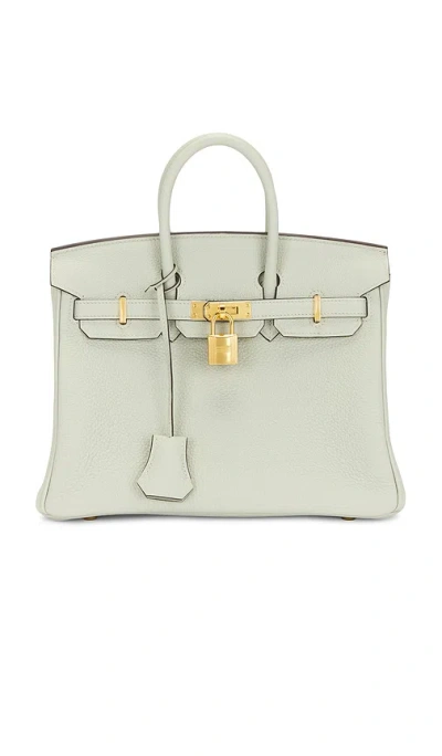Fwrd Renew Hermes Clemence Birkin 25 Handbag In Gris Neve