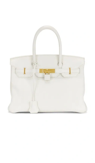 Fwrd Renew Hermes Clemence Birkin 30 Retourne Handbag In White