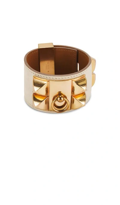 Fwrd Renew Hermes Collier De Chien Bracelet In Ivory
