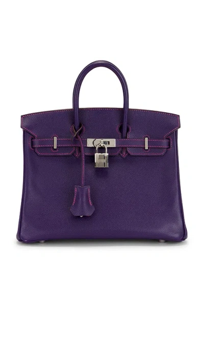 Fwrd Renew Hermes Epsom Birkin 25 Handbag In Purple
