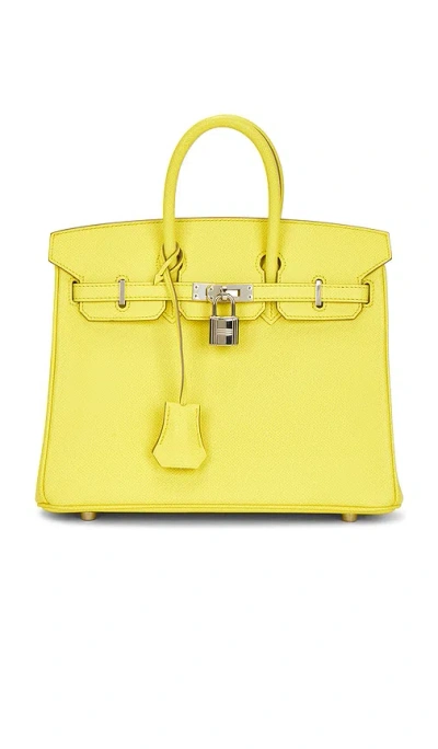 Fwrd Renew Hermes Epsom Birkin 25 Handbag In Lime