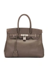 Fwrd Renew Hermes Epsom Birkin 30 Handbag In Etain & Bleu Thalassa