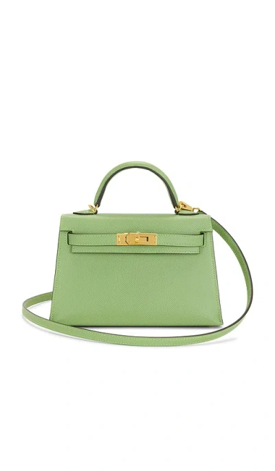 Fwrd Renew Hermes Epsom Kelly 20 Handbag In Vert Criquet