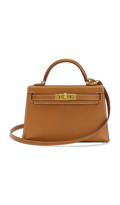 Fwrd Renew Hermes Epsom Kelly 20 Sellier Handbag In Orange