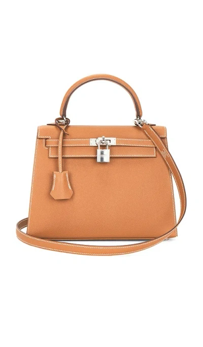 Fwrd Renew Hermes Epsom Kelly 25 Handbag In Brown