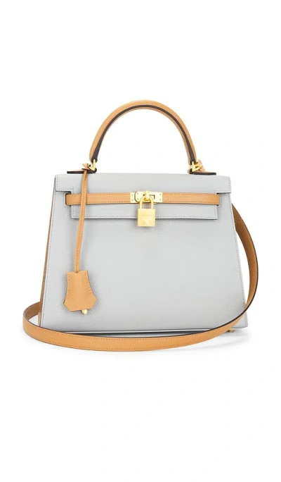 Fwrd Renew Hermes Epsom Kelly 25 Handbag In Blue
