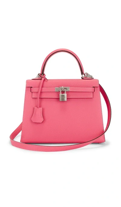 Fwrd Renew Hermes Epsom Kelly 25 Sellier Handbag In Pink