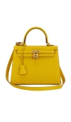 Fwrd Renew Hermes Epsom Kelly 25 Sellier Handbag In Yellow