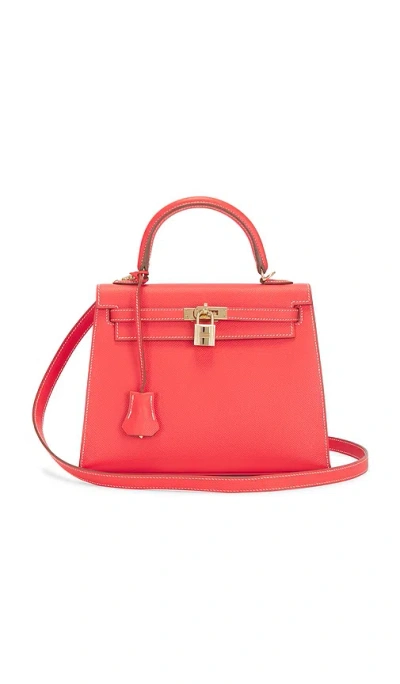 Fwrd Renew Hermes Epsom Verso Kelly 25 Sellier Handbag In Rose Jaipur
