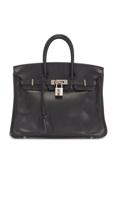 Fwrd Renew Hermes Evergrain Birkin 25 Handbag In Black