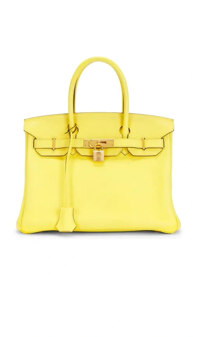 Fwrd Renew Hermes Novillo Birkin 30 Retourne Handbag In Jaune De Naples