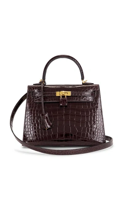 Fwrd Renew Hermes Shiny Alligator Kelly 25 Sellier Handbag