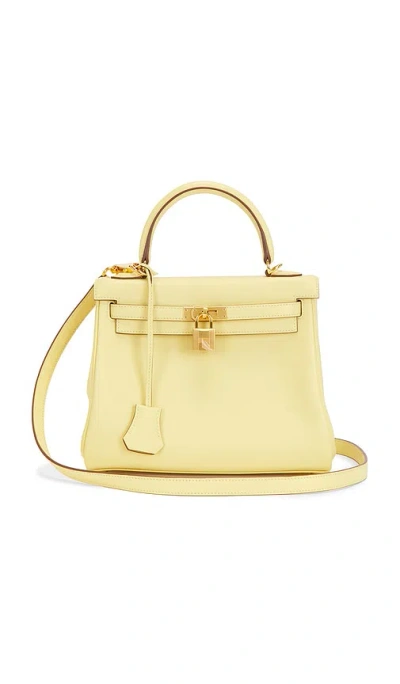 Fwrd Renew Hermes Swift Kelly 25 Handbag In Jaune Poussin