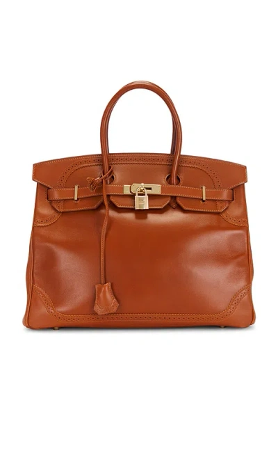 Fwrd Renew Hermes Tadelakt Ghillies Birkin 35 Handbag In Brown