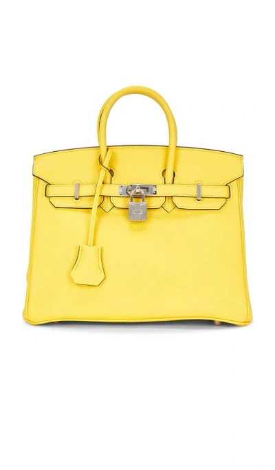 Fwrd Renew Hermes Taurillon Clemence Birkin 25 Handbag In Yellow