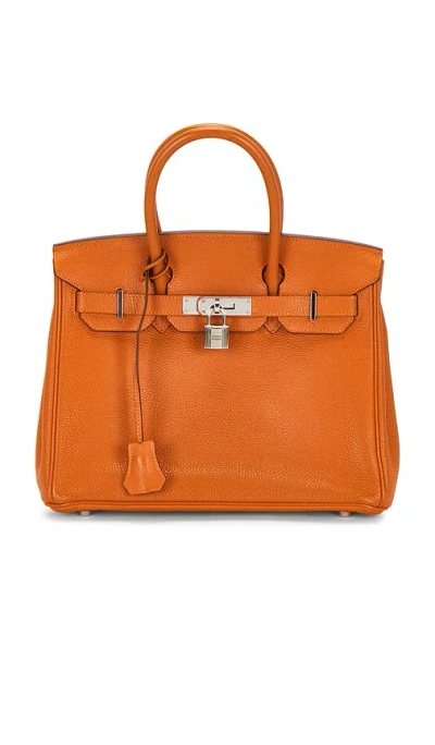 Fwrd Renew Hermes Taurillon Clemence Birkin 30 Handbag In Orange