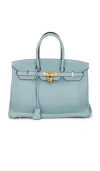 Fwrd Renew Hermes Taurillon Clemence Birkin 35 Retourne Handbag In Blue